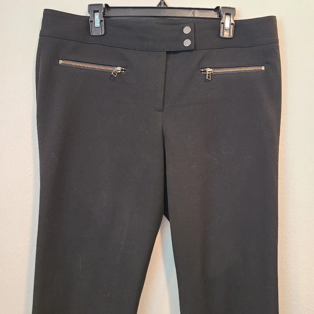 Black Veronica Beard Moto Cropped Slim Ponte Pants - Picture 5 of 9